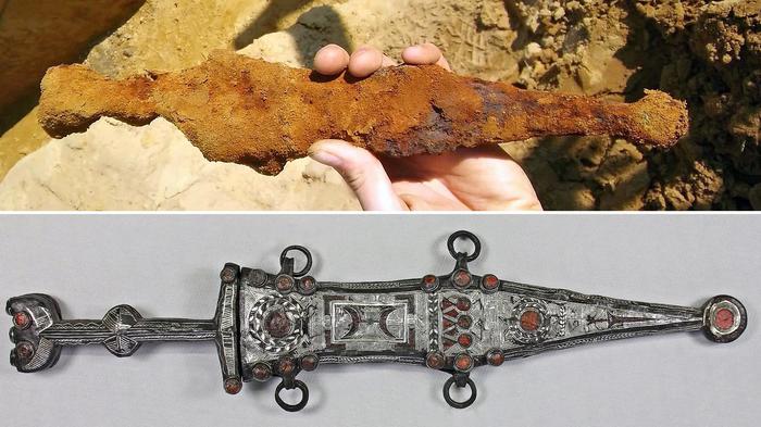 Archaeologists have recovered a 2,000-year-old Roman legionnaire's dagger - Ancient Rome, Dagger, Archeology, Find, Restoration, Steel arms, Germany