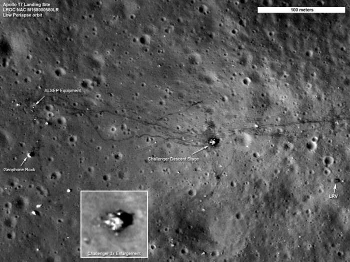 Apollo 17 track mismatch from LRO, Google Moon and Wikipedia - My, Lunar conspiracy, Apollo 17, moon, USA, NASA, Longpost