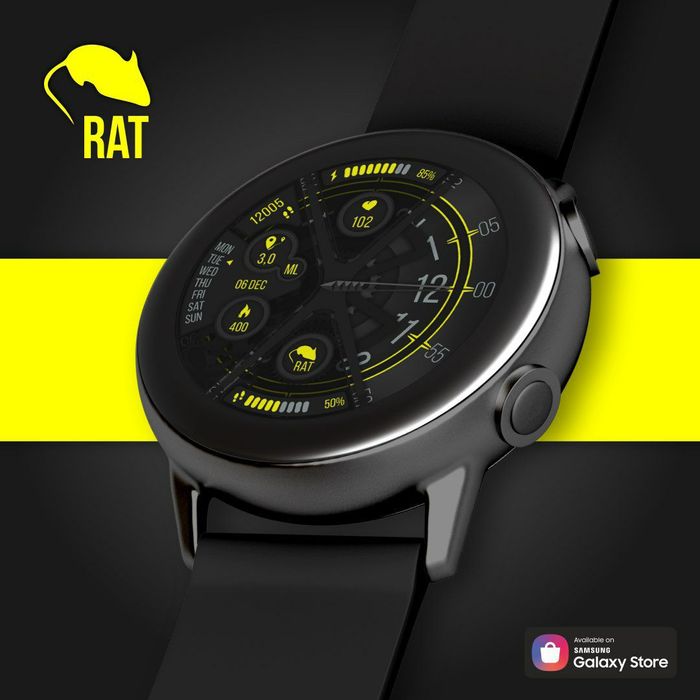 RAT - dial for Samsung watches - My, Clock face, Smart watch, Freebie, Samsung, Samsung galaxy Watch, Watchface, Galaxy Watch, Design