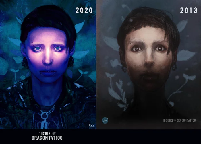 The Girl with the Dragon Tattoo - Art by Ian Loginov - Моё, Ian Loginov, Руни Мара, Девушка с татуировкой дракона, Фан-Арт, Арт, Длиннопост
