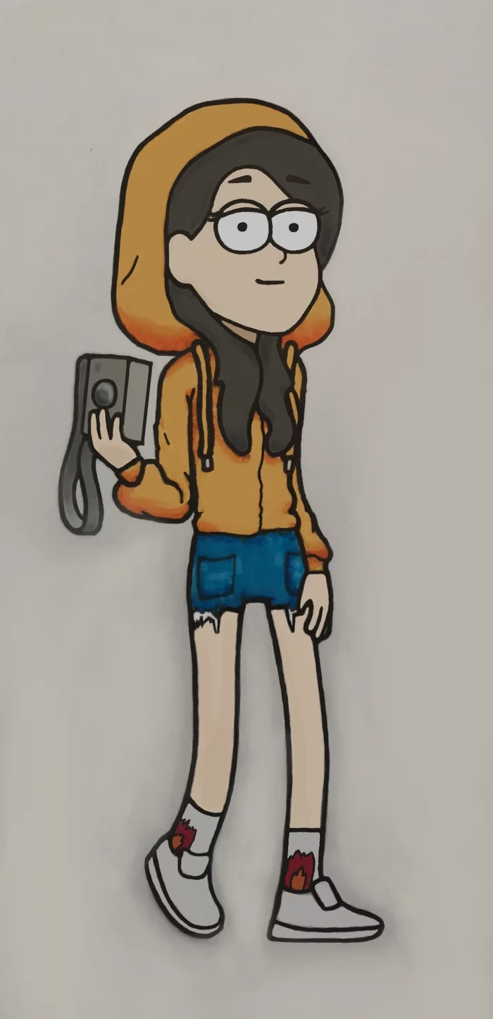 Full-length portrait in the style of the animated series Gravity Falls - My, Portrait, Drawing, Gravity falls, Longpost