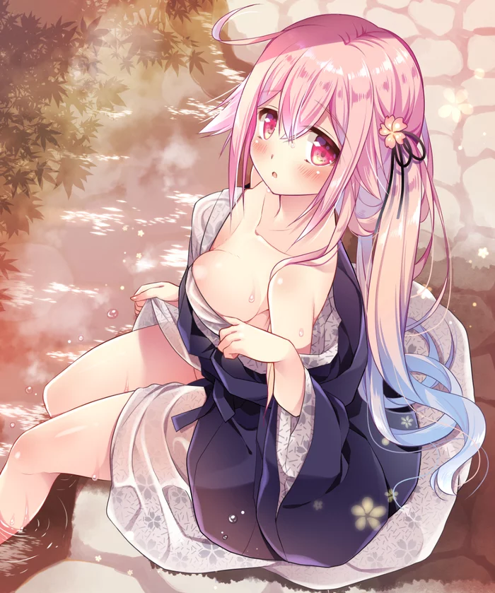 Harusame - NSFW, Anime, Art, Anime art, Kantai collection, Harusame, Girls, Yukata, Breast