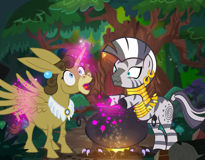 SUDDENLY - My little pony, PonyArt, MLP Zebra, Zecora, Pixelkitties, Alicornization