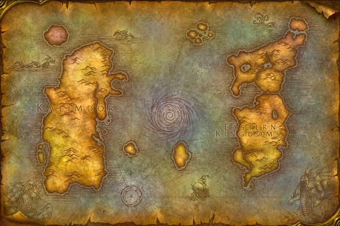 Entertaining Cartography: classic map of Azeroth, version 1.0 - My, Entertaining cartography, World of warcraft, Longpost, Photoshop