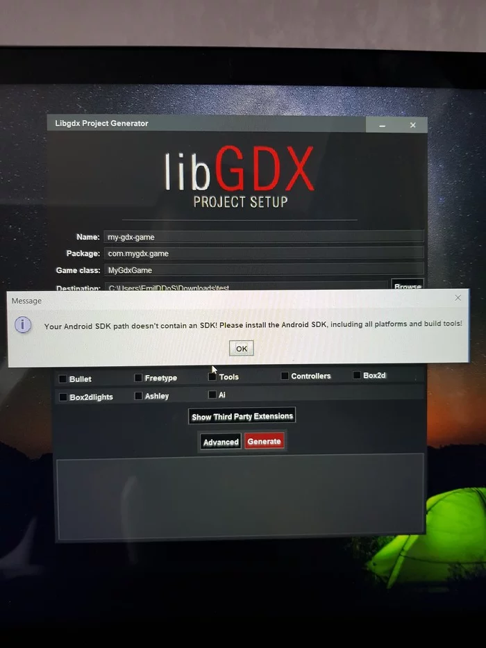 I can’t run libgdx because it doesn’t see the android sdk - Libgdx, Android studio, Longpost