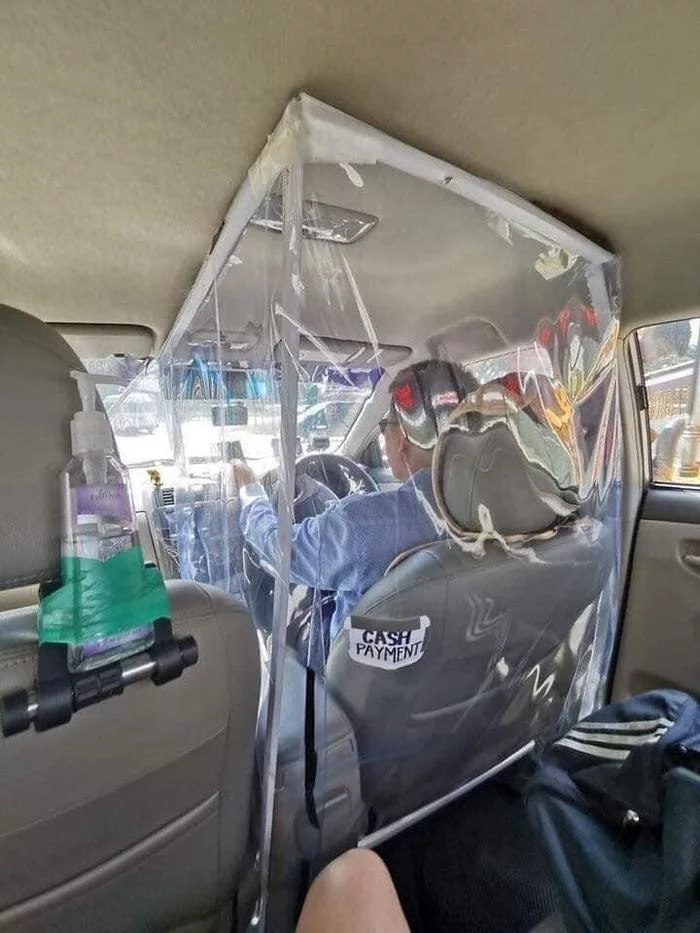 Protective capsule for taxi driver - Coronavirus, Protection, Taxi, Taxi driver, Resourcefulness, Interesting, Actual, Capsule