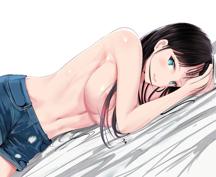 Topless - NSFW, Anime, Art, Anime art, Original character, Erotic, Girls, Breast, Topless