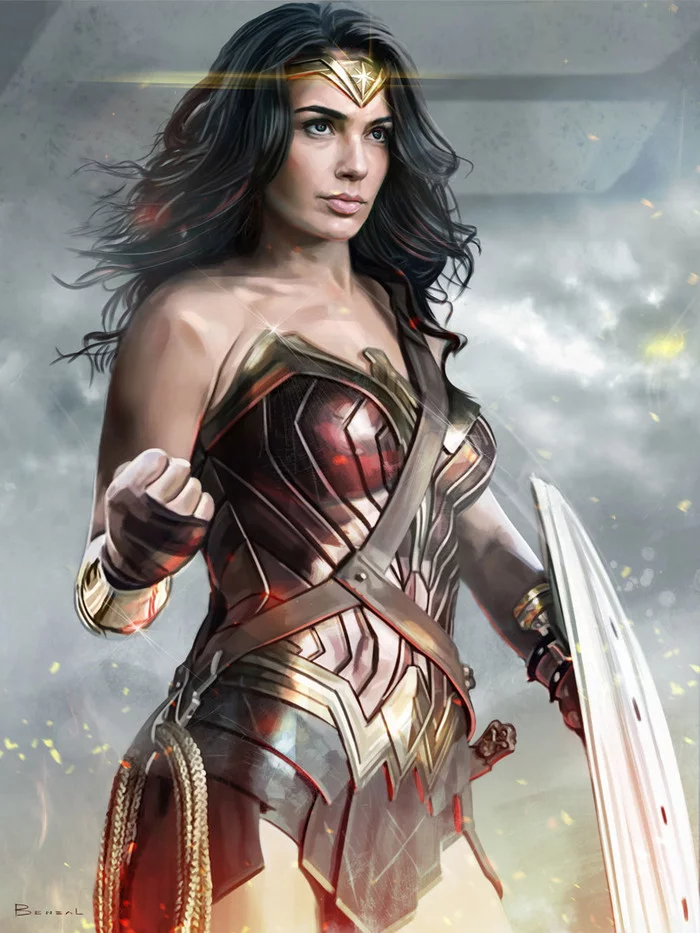 Wonder Woman - Drawing, Wonder Woman, Gal Gadot, Dc comics, DCEU