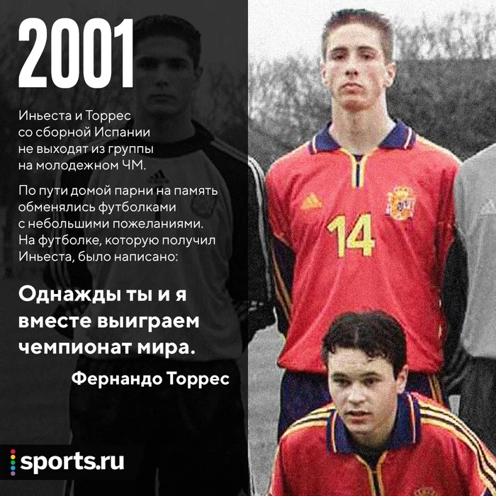 A beautiful story from Iniesta and Torres about how dreams come true - Football, Andres Iniesta, Fernando Torres, Spain, World championship, Dream, Sport, Longpost