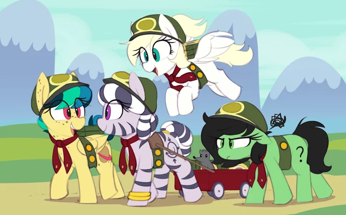 Girl Scout foals - My little pony, Original character, Apogee, Filly Anon, Zala, Shinodage