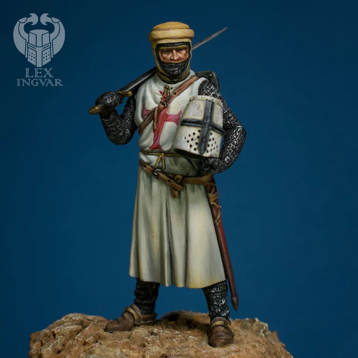 Templar in the Holy Land - My, Painting miniatures, Miniature, Painting, Knights, Templar, Pegaso Models, Crusaders, Longpost