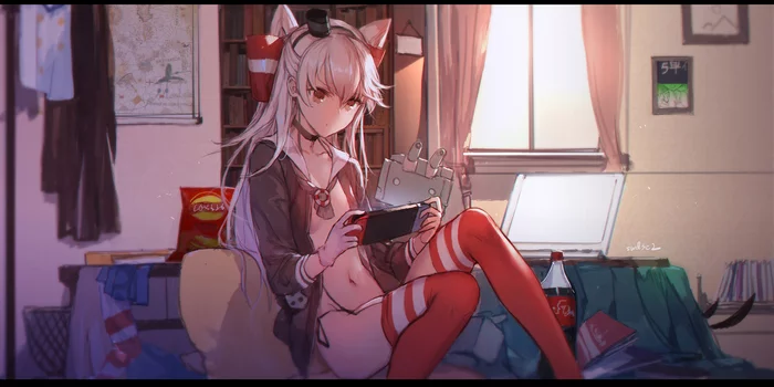 Amatsukaze - NSFW, Kantai Collection, Аниме, Anime Art, Amatsukaze, Rensouhou-Kun, Nintendo Switch