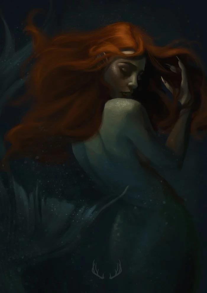 Mermaid - Drawing, Mermaid, Ocean