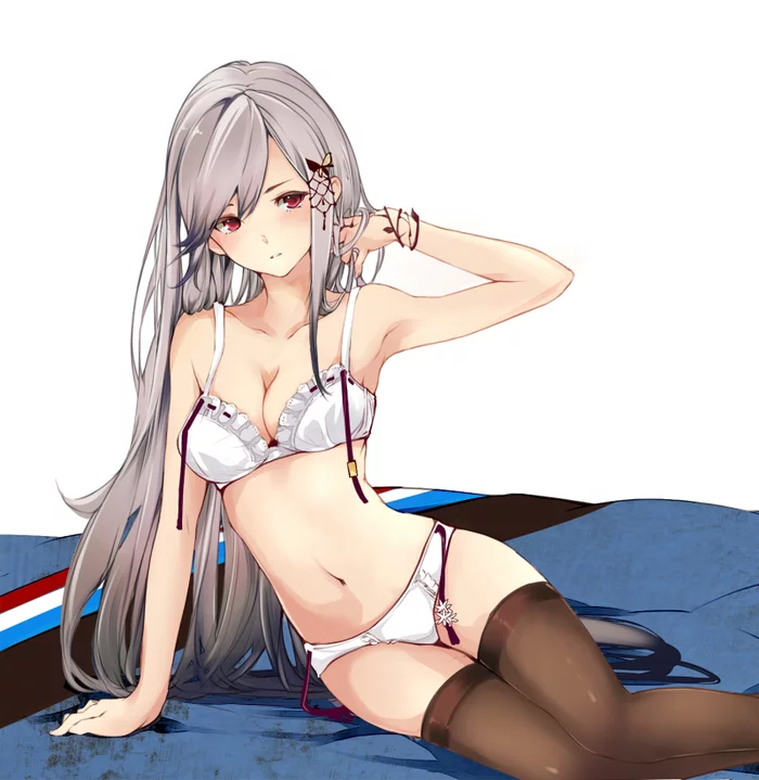 Dunkerque - NSFW, Аниме, Anime Art, Azur Lane, Dunkerque, Нижнее белье, Чулки, Панцу