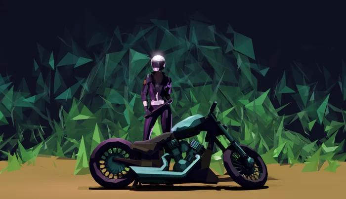 #26 Bike - My, Loupolny world mfsus, Art, Retrowave