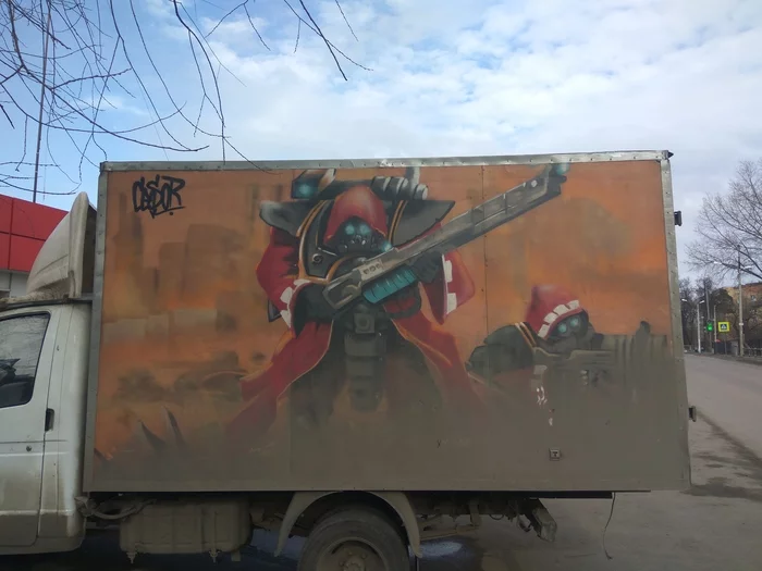 You’re driving one from your dacha in the Moscow region - My, Graffiti, Warhammer 40k