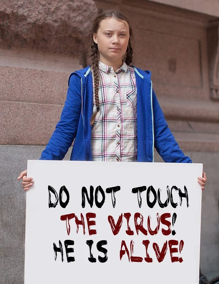 Actual - Greta Thunberg, Virus, Humor, Photoshop, From the network, , Tired of