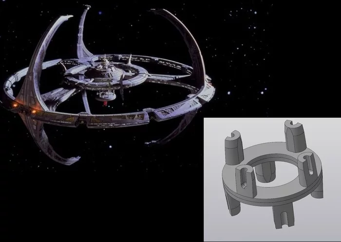 No no. This is not Deep Space 9 - My, 3D printer, 3D modeling, 3D печать, Compass-3D, Repair of equipment, Longpost