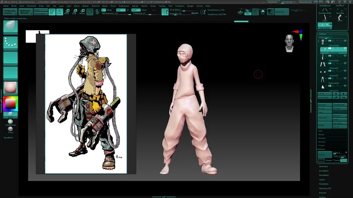 Cho, pasan, cyberpunk? - My, Cyberpunk, Character Creation, , 3D modeling, Zbrush, Cover, Longpost