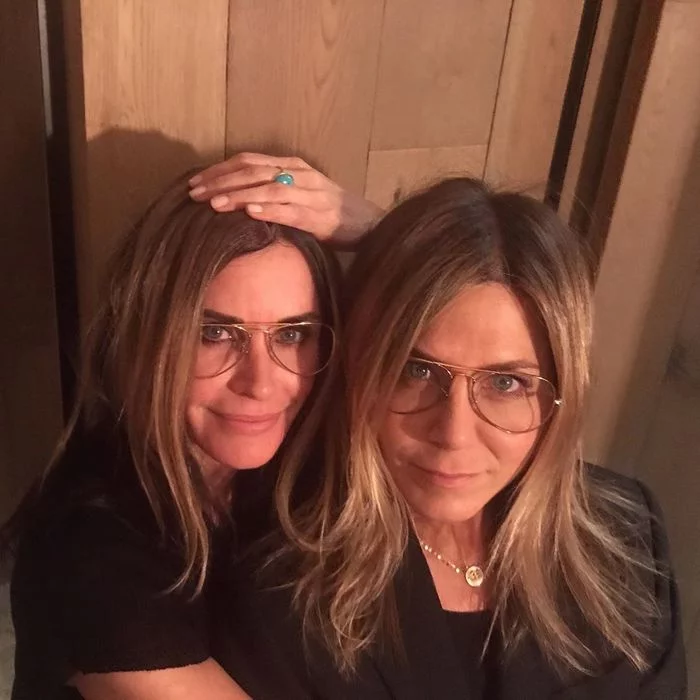 Two girlfriends - Courteney Cox, Jennifer Aniston, TV series Friends, Actors and actresses, Celebrities, The photo, It Was-It Was