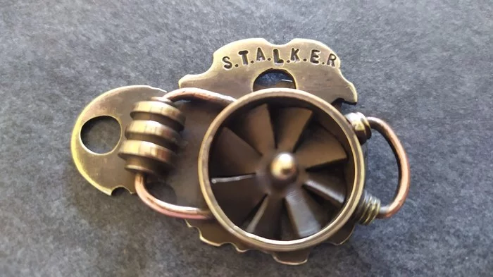 Keychain STALKER gift!) - My, Steampunk, Stalker, Keychain, With your own hands, Video, Longpost