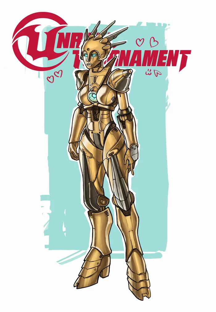 I continue the Robot March with Enigma from Unreal Tournament 2004 - My, Enigma, Unreal, Unreal Tournament, Characters (edit), Digital drawing, Enigma, Marchofrobots