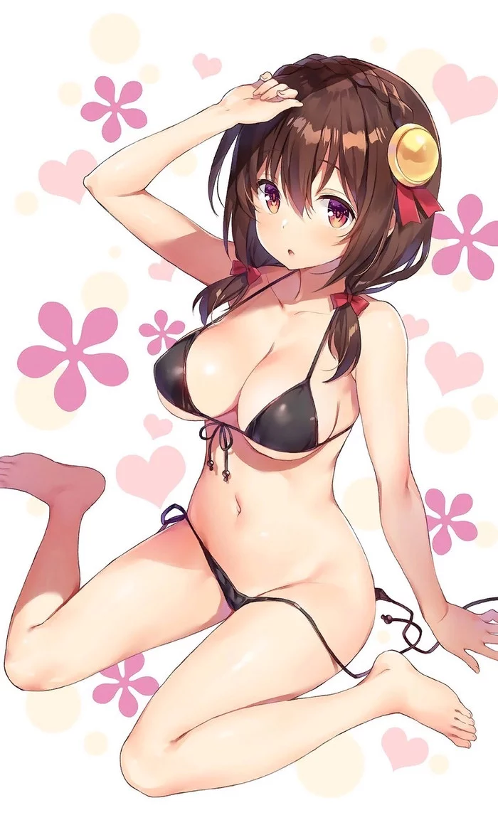 Yunyun - NSFW, Konosuba, Yunyun, Anime art, Anime, Swimsuit, Breast