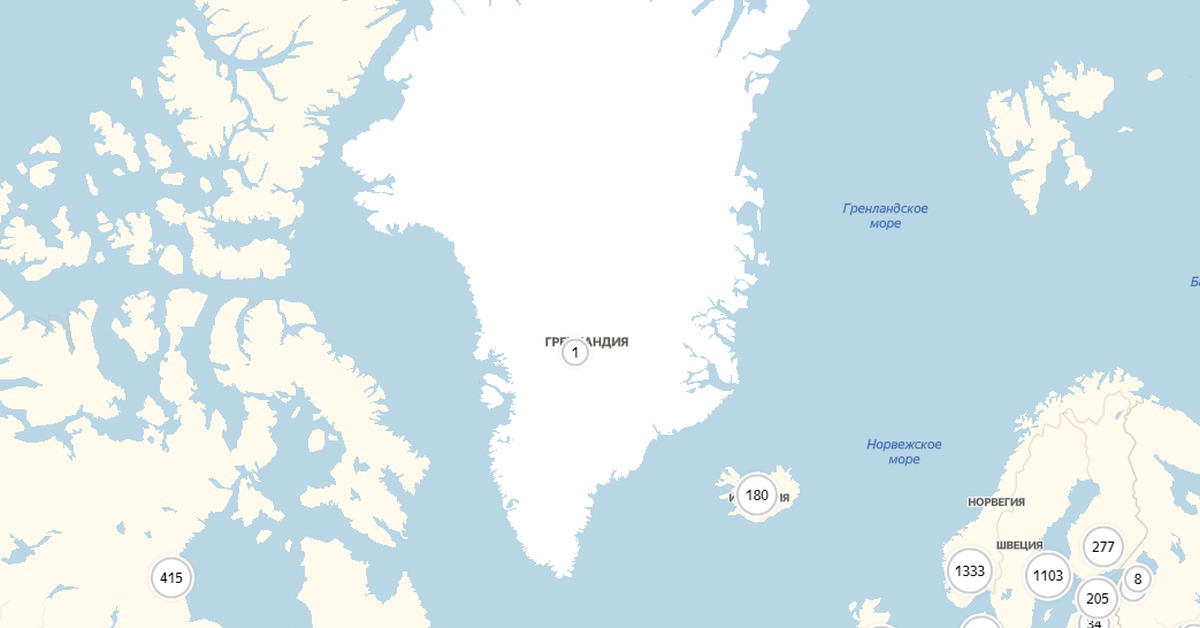 Где находится остров гренландия на карте