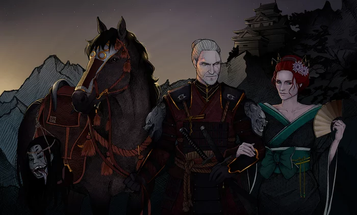 Japanese Witcher - My, Witcher, Geralt of Rivia, Triss Merigold, Japan