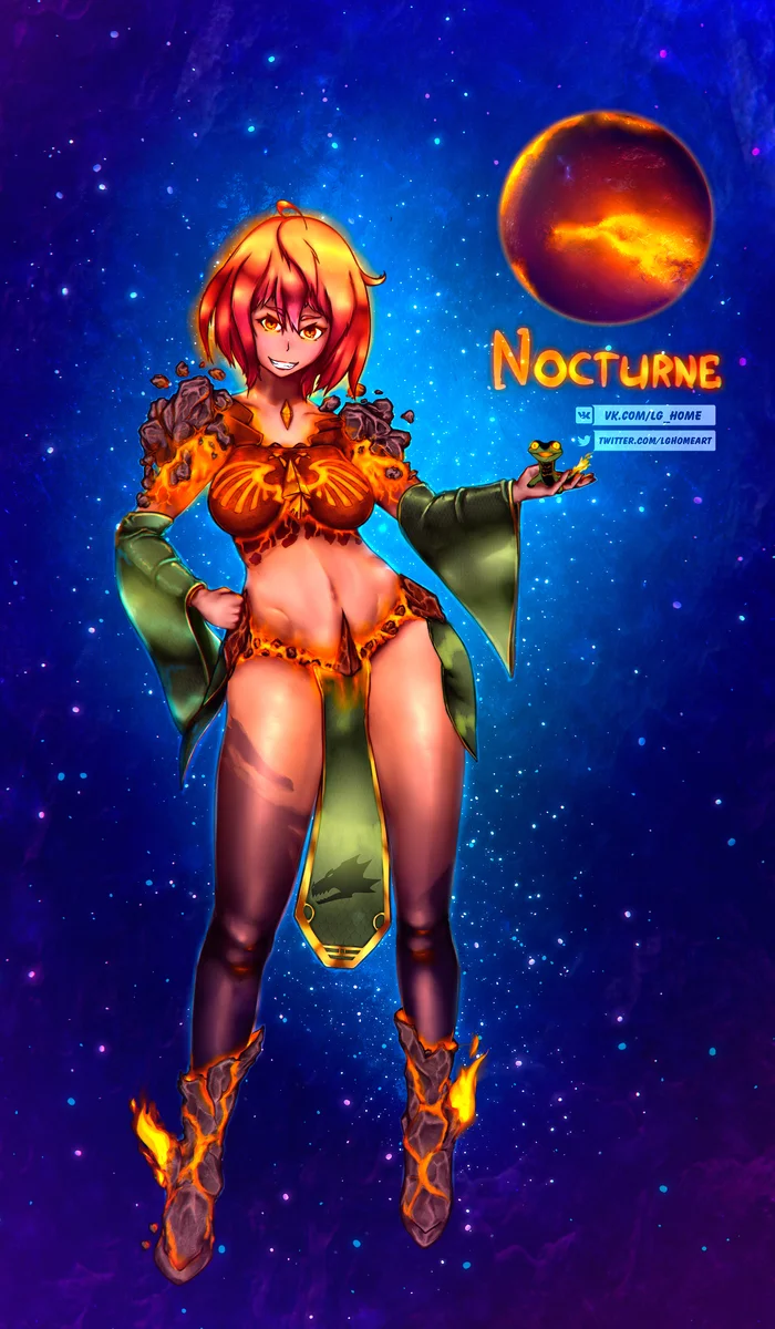 Humanization of Warhammer40k planets. Nocturne - My, Warhammer 40k, Anime art, Humanization, Anime, Lg_home, Longpost