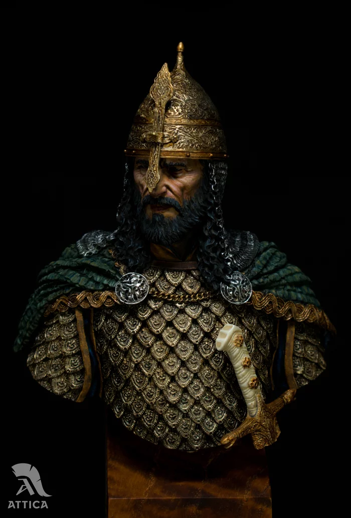 Salah ad-Din - My, Painting miniatures, Painting, Saladin, , East, Crusade, Middle Ages, Bust, Longpost