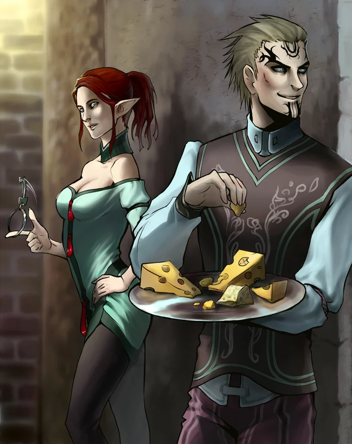 DA2: Orlesian cheese - Dragon Age 2, Таллис, Хоук, Рисунок