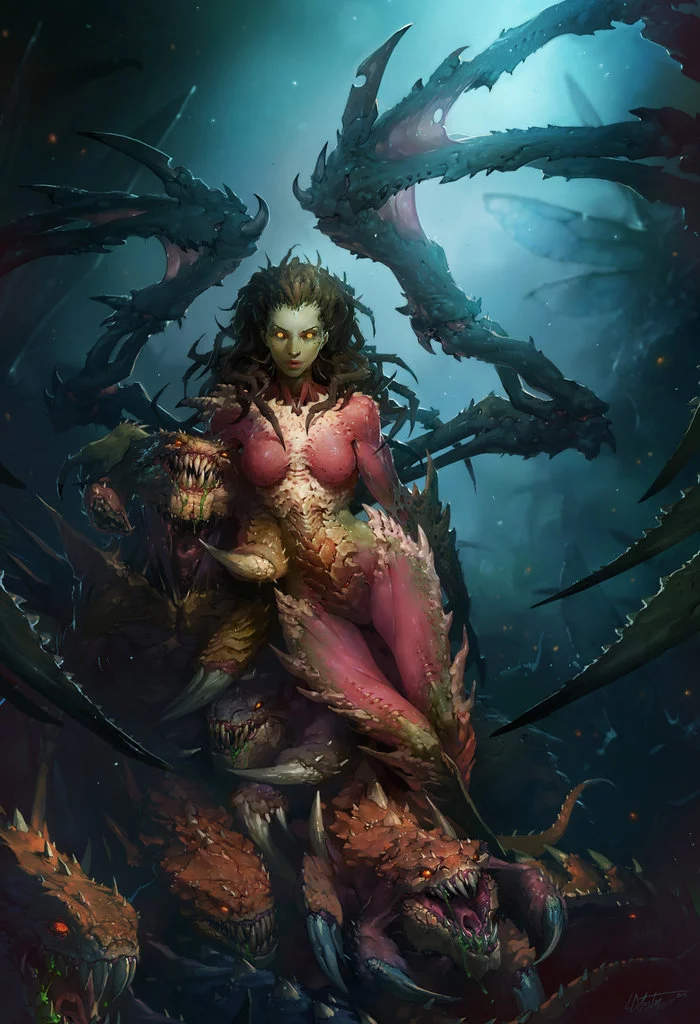 Zerglings love hugs too - Art, Games, Starcraft, Starcraft 2, Zerg, Kerrigan, Laurel D Austin, Queen of Blades