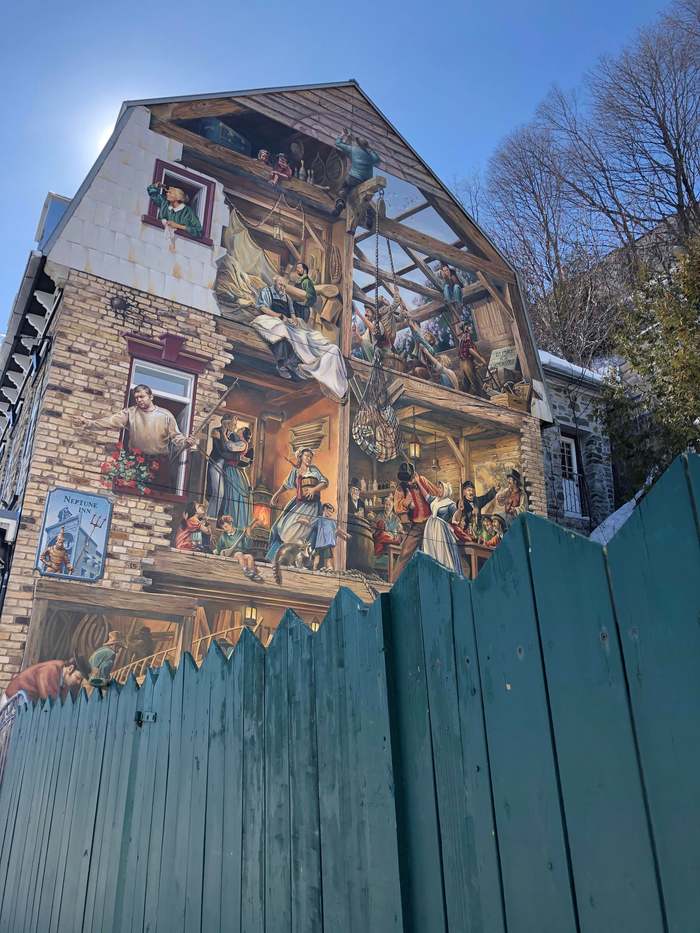 Mural in Quebec, Canada - Mural, Wall, Quebec, Canada, Sky, Drawing, Painting