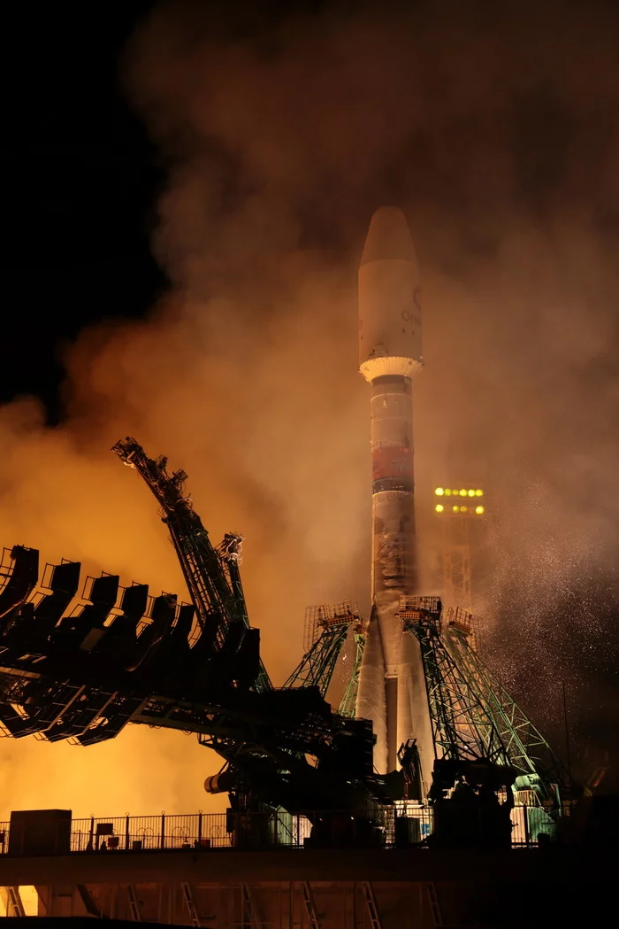 Photos of the launch of the Soyuz-2.1b rocket with 34 satellites OneWeb - Roscosmos, Oneweb, Satellite, Baikonur Cosmodrome, Space, Soyuz-2, Longpost