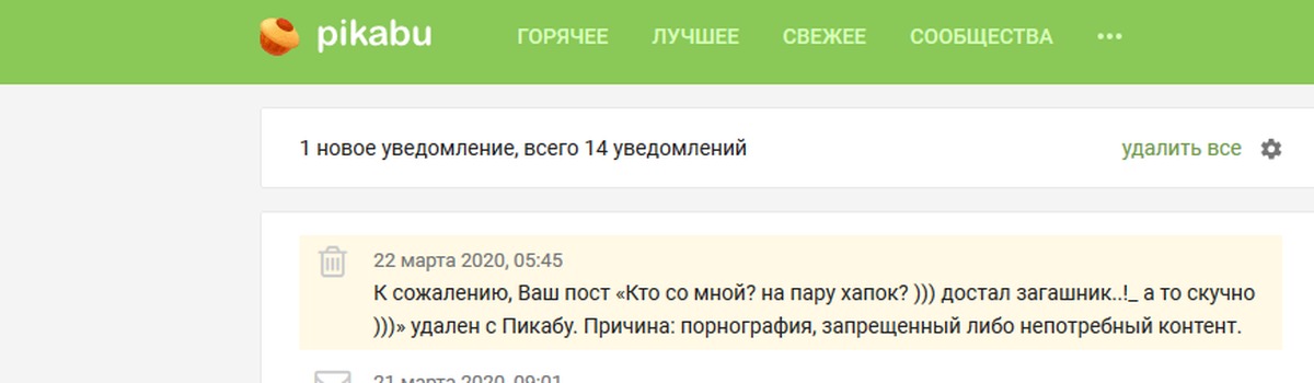 Удалить посты. Пикабу удалили.