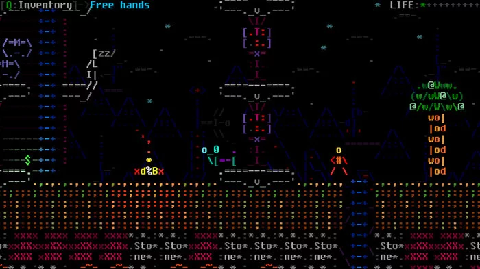 Параллакс и плавное движение в ASCII игре - компромисс аутентичности и удобства - Моё, Indiedev, Retrogamedev, New retro game, Gamedev, ASCII, Asciident, Гифка, Длиннопост