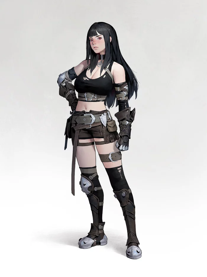 Girls from Dongho Kang - Dongho Kang, Art, Original character, Girls, Weapon, Longpost, Concept