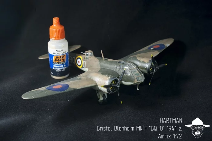 Bristol Blenheim Mk.IF (AirFix 1:72) - My, Scale model, Prefabricated model, Aviation, Raf, The Second World War, Longpost