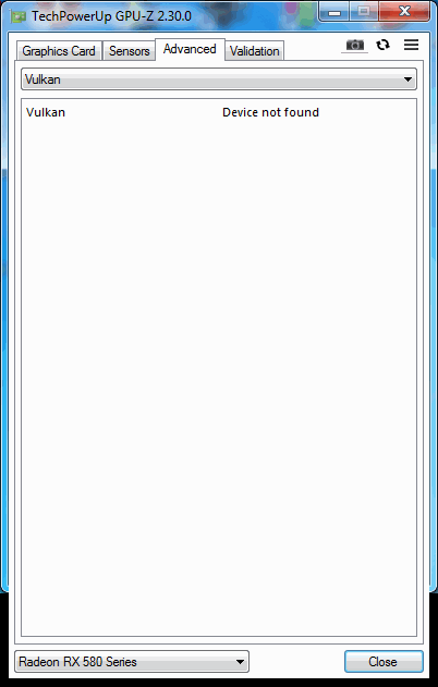 Rx580 4gb does not see vulkan in GPU-Z - My, Computer Repair, Video card, Problem, Firmware, Driver, Computer games, Need advice, Vulkan, Longpost
