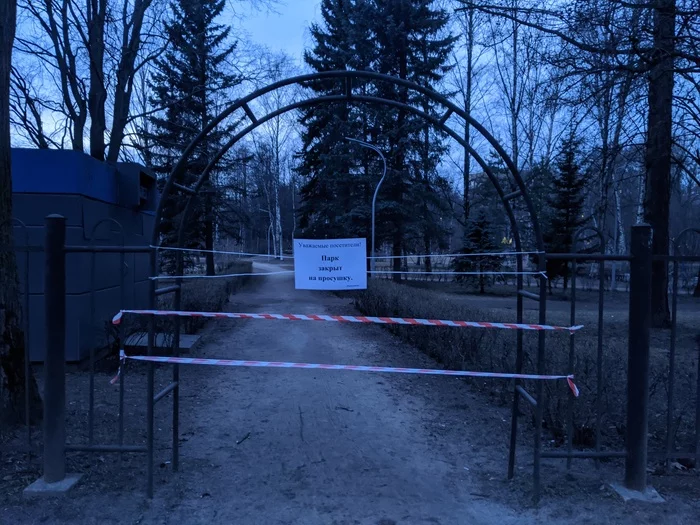 The parks are closed for quarantine and drying... - My, The park, Quarantine, Saint Petersburg