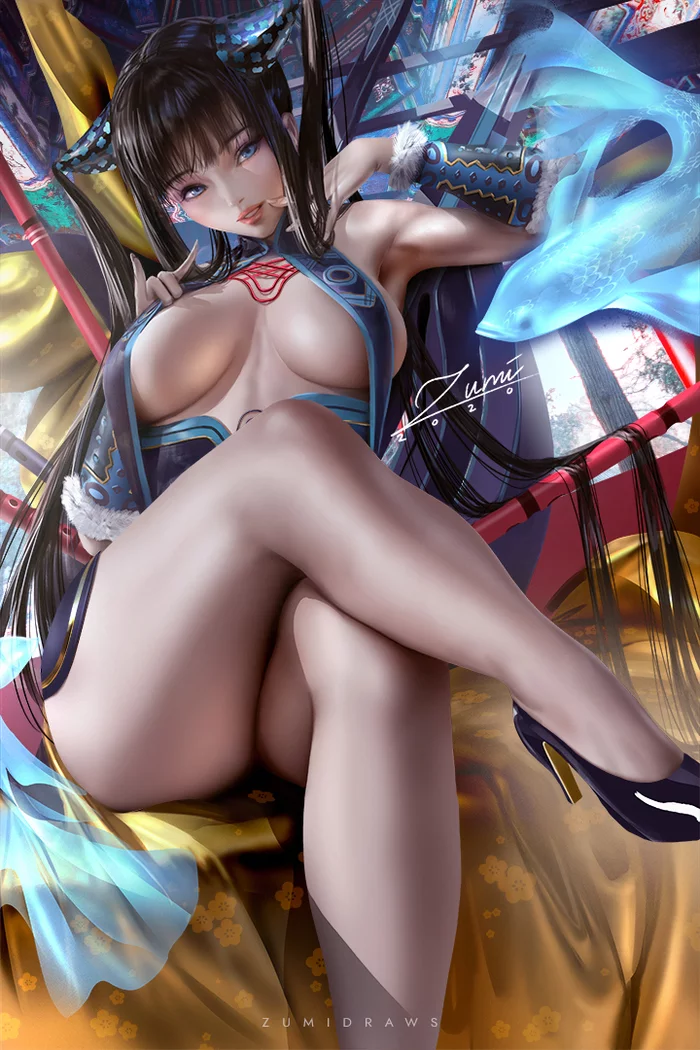 Yang Guifei - NSFW, Anime, Girls, Breast, Anime art, Fate, Fate grand order, Yang Guifei, Zumidraws