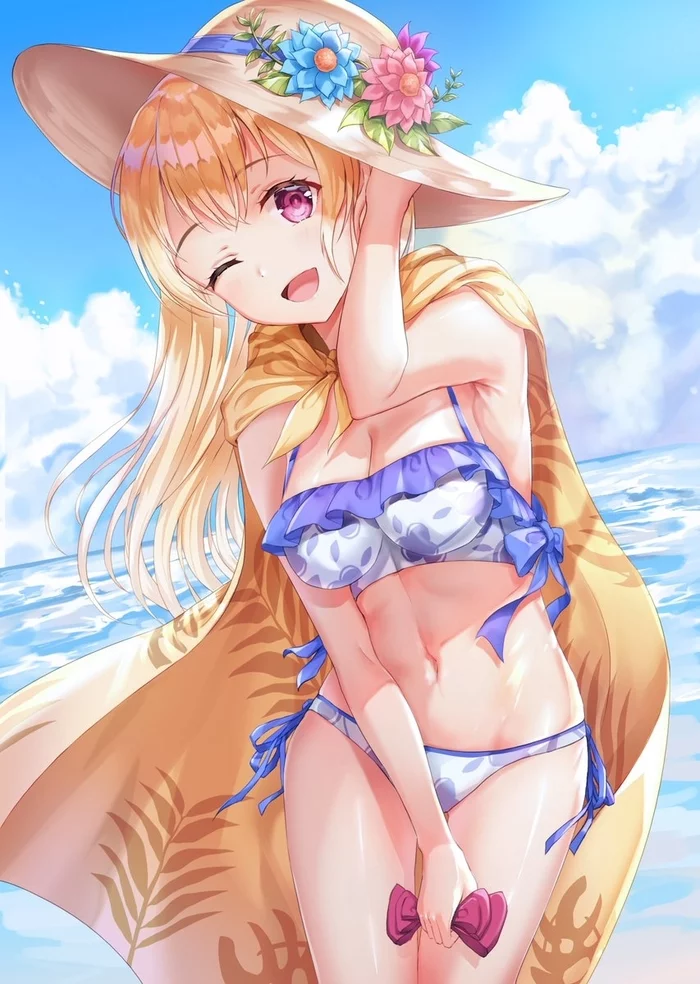 Chisato Shirasagi - NSFW, Anime, Art, Anime art, Bang Dream!, , Girls, Swimsuit