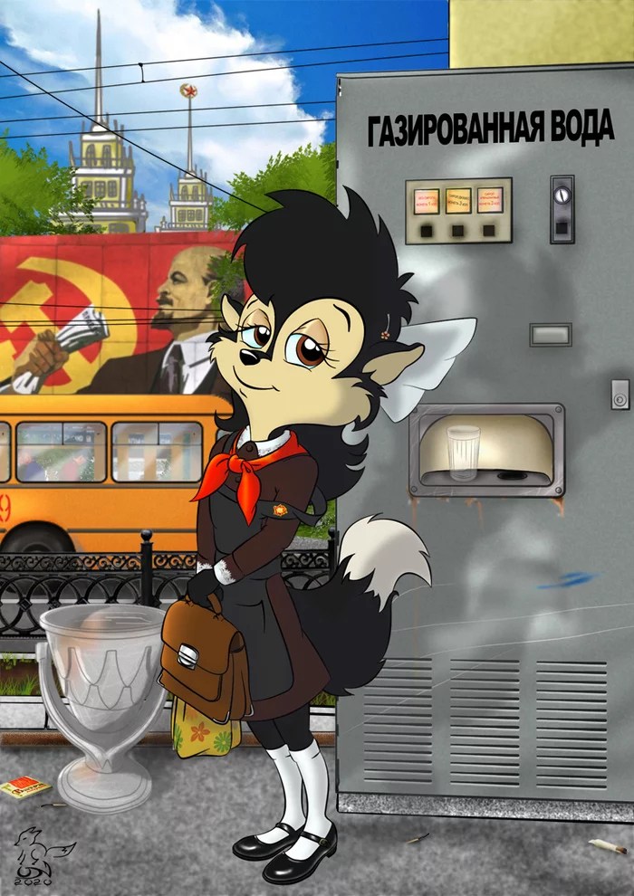 Guest from the past - My, Digital drawing, Furry, the USSR, Pioneers, Art