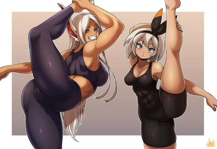 Miruko и Bea - Jmg, Крепкая девушка, Boku no Hero Academia, Miruko, Bea, Покемоны, Аниме, Anime Art