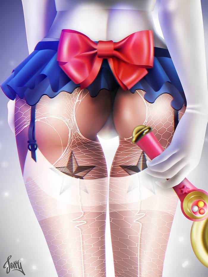Naughty Sailor Moon - NSFW, Erotic, Art, Sailor Moon, Anime, Anime art, Booty, Pantsu, Stockings