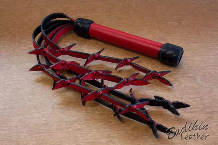 Second version of the whip with knots - My, BDSM, Lash, Handmade, Natural leather, Longpost