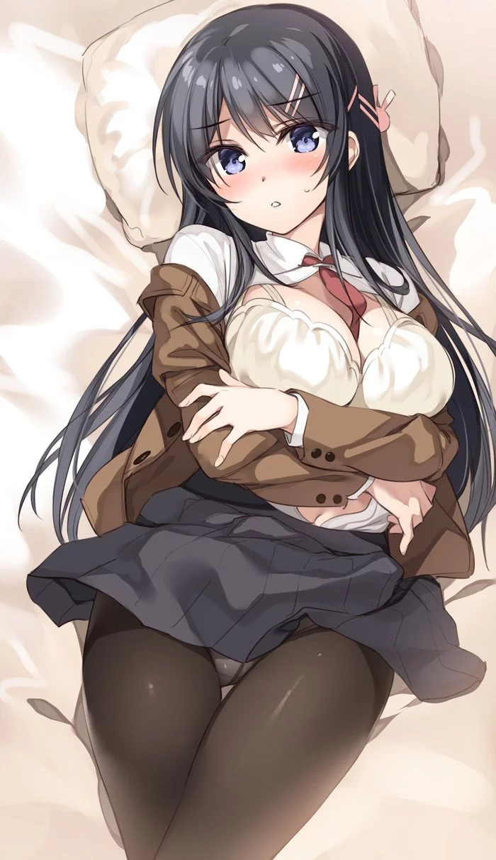 Mai Sakurajima - NSFW, Anime art, Anime, Rascal Does Not Dream of Bunny Girl Senpai, Mai Sakurajima, Pantsu