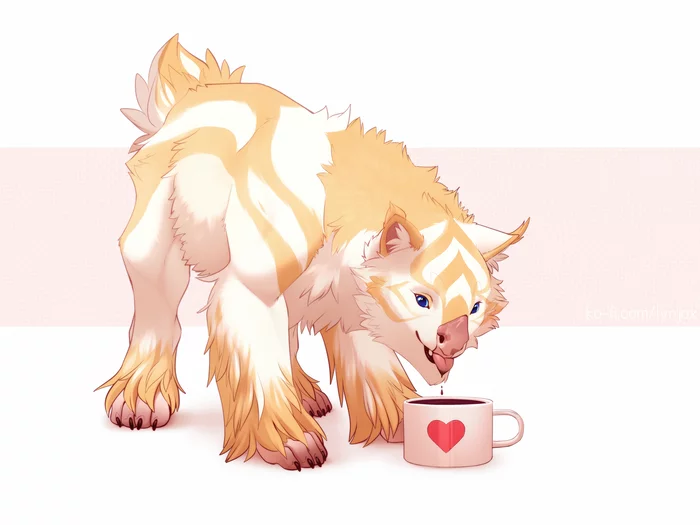 Kubrow - Lynjox, Kubrow, Warframe, Games, Art, Coffee