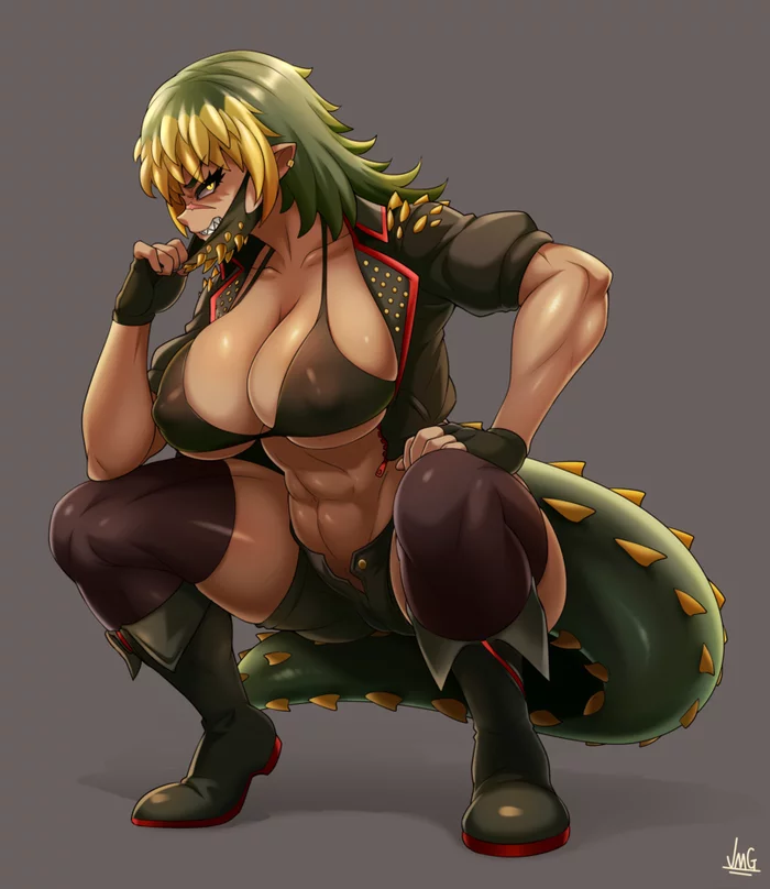 Dinosaur - NSFW, Jmg, Strong girl, Art, Monster hunter, Games